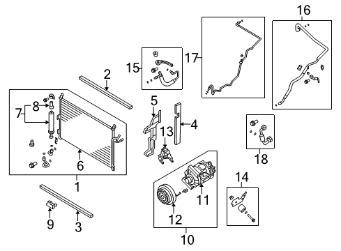 2008 Infiniti M45 A/C Condenser, Compressor & Lines Compressor-Cooler Diagram for 92600-EH00B