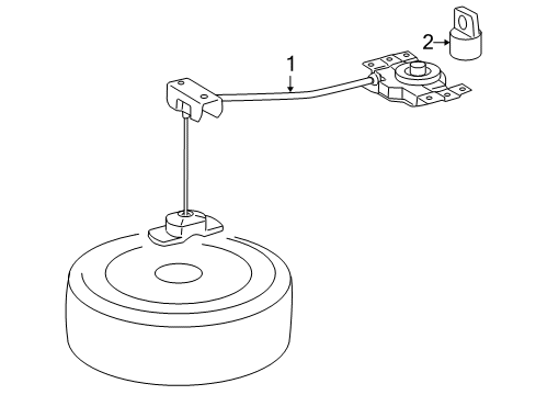 2012 Toyota Highlander Spare Tire Carrier Spare Tire Retainer Diagram for 51900-48040