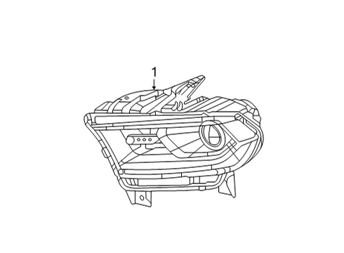 2021 Dodge Durango Headlamp Components Part Diagram for 68433781AE