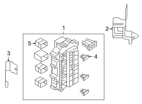 2019 Nissan GT-R Fuse & Relay Block Assembly-Junction Diagram for 24350-KB50A