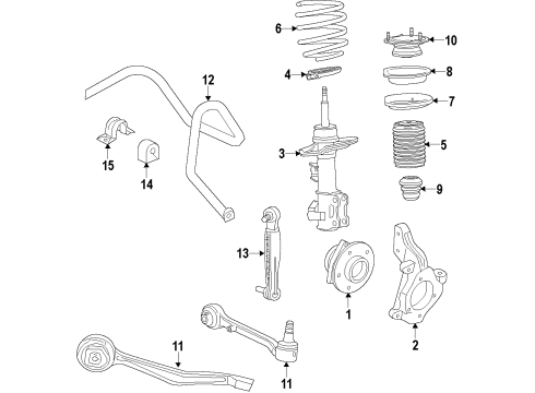 2013 Cadillac ATS Front Suspension Components, Lower Control Arm, Ride Control, Stabilizer Bar Front Sensor Diagram for 20786881