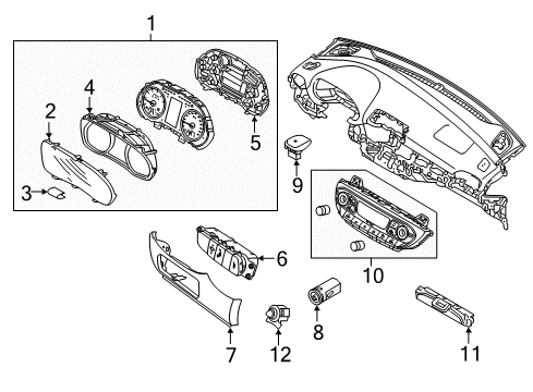 2020 Hyundai Elantra GT Ignition Lock Cover-Cushion Diagram for 94363-G3000