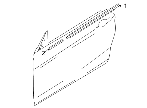 2019 BMW 440i Gran Coupe Exterior Trim - Front Door Channel Cover, Exterior, Door, Front Right Diagram for 51357310206