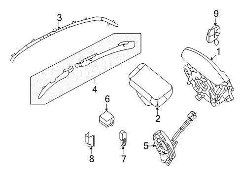 2008 Kia Optima Air Bag Components Front Impact Sensor Diagram for 959302G000