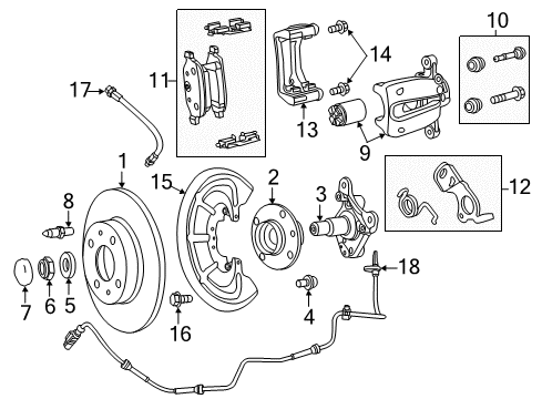 2019 Fiat 500L Brake Components Bolt-Brake Mounting Diagram for 68201269AA