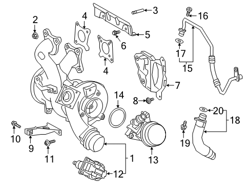 2021 Toyota GR Supra Exhaust Manifold Inlet Pipe Diagram for 17274-WAA01