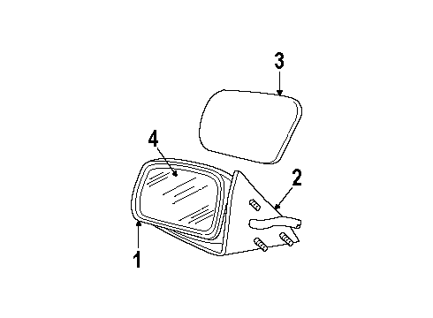 1997 Mercury Grand Marquis Outside Mirrors Mirror Outside Diagram for F7AZ-17682-BA