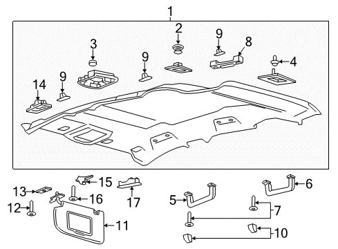 2015 Lincoln MKC Interior Trim - Roof Reading Lamp Assembly Diagram for FA1Z-13776-AB