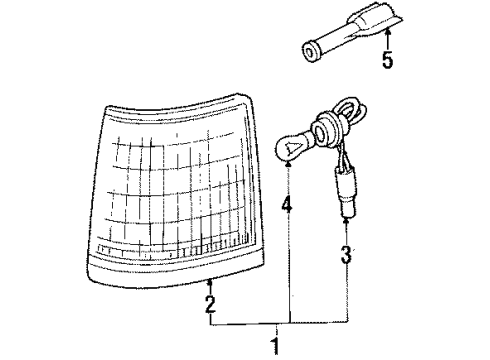 1994 Hyundai Sonata Bulbs Lens & Housing-Front Combination Lamp, L Diagram for 92350-33550