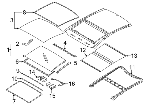 2013 Kia Optima Sunroof Motor Assembly-Sunroof Diagram for 816712T200