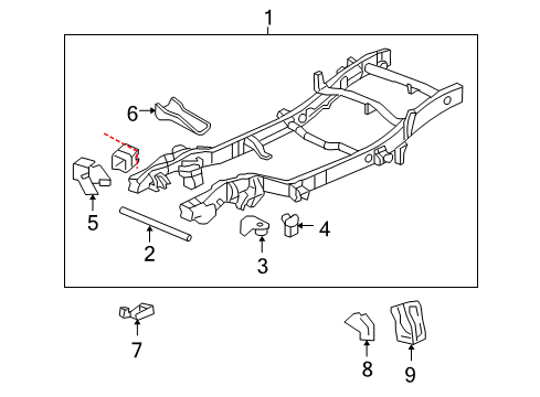 2002 Chevrolet Suburban 2500 Frame & Components Reinforcement Kit, Rear Spring Rear Hanger Diagram for 12476438