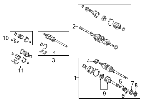 1997 Lexus ES300 Drive Axles - Front Front Cv Joint Inboard, Left Diagram for 43040-06050