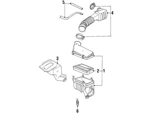 1999 Saturn SC2 Filters Hose, Pcv Valve Diagram for 21015141