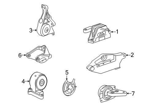 2017 Cadillac XTS Engine & Trans Mounting Front Transmission Mount Diagram for 23153499