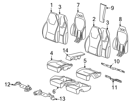 2008 Pontiac G6 Rear Seat Components Pad Asm-Rear Seat Cushion (W/ Wire) Diagram for 15238274