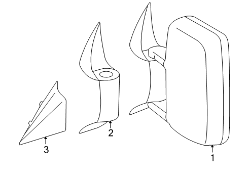 2004 Dodge Sprinter 2500 Outside Mirrors Outside Rear View Mirror Diagram for 5124196AA