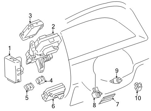 1996 Toyota 4Runner Cruise Control System Actuator Assembly Diagram for 88200-35280