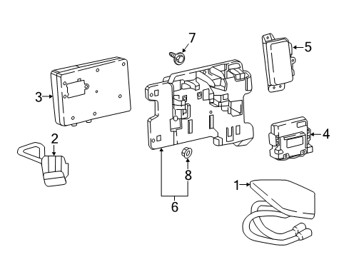 2021 Chevrolet Traverse Communication System Components Mount Bracket Diagram for 84129868