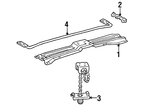 1996 Toyota Land Cruiser Carrier & Components - Spare Tire Stopper Diagram for 51934-60060