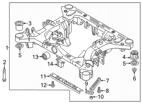 2022 Hyundai Ioniq 5 Suspension Mounting - Rear BUSHING-X/MBR RR Diagram for 55483-GI000