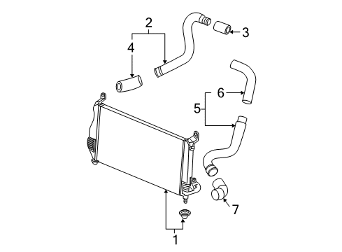 2004 GMC Sierra 2500 HD Intercooler Cooler Asm, Charging Air Diagram for 19258551