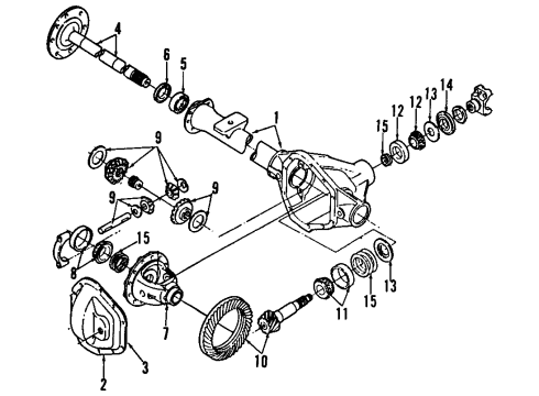 1990 Ford Aerostar Rear Axle, Differential, Propeller Shaft Pinion Seal Diagram for E99Z4676A