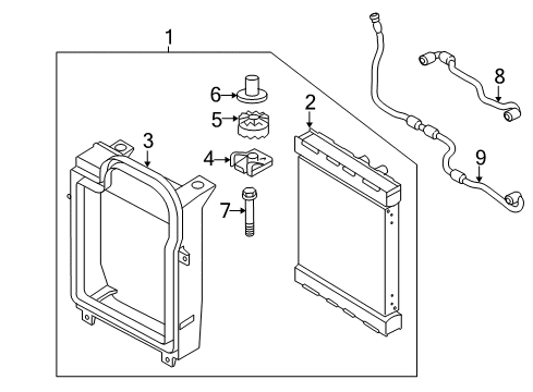 2015 BMW X6 Radiator & Components Left Radiator Coolant Hose Diagram for 17127850107