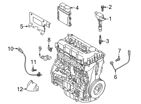 2019 Hyundai Veloster N Powertrain Control Engine Control Module Unit Diagram for 39165-2GSG1
