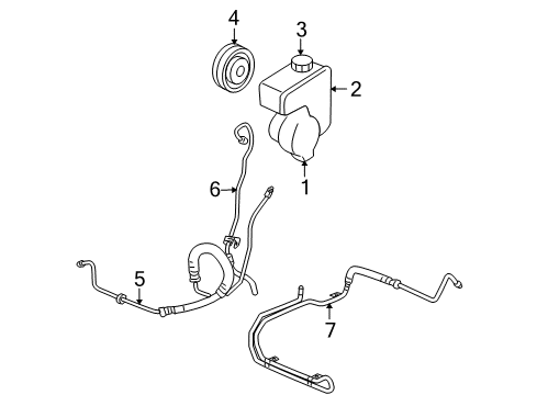 2005 Buick Terraza P/S Pump & Hoses, Steering Gear & Linkage Cooling Pipe Diagram for 15283101