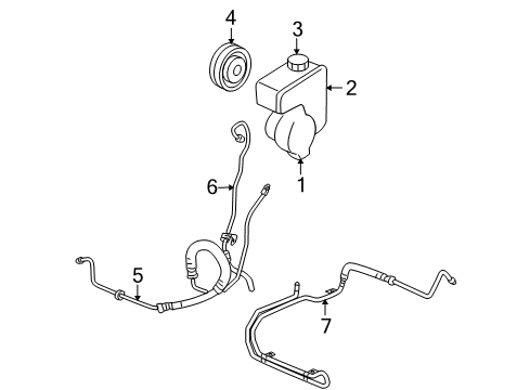 2005 Buick Terraza P/S Pump & Hoses, Steering Gear & Linkage Power Steering Pump Diagram for 19369073