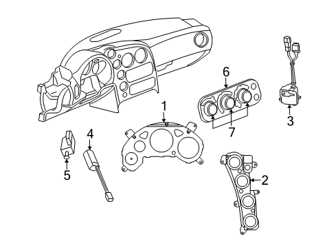 2006 Dodge Viper Cluster & Switches Bulb-Instrument Panel Diagram for 5093041AA