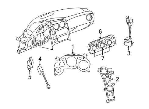 2003 Dodge Viper Instruments & Gauges Cluster-Instrument Panel Diagram for 4865626AE