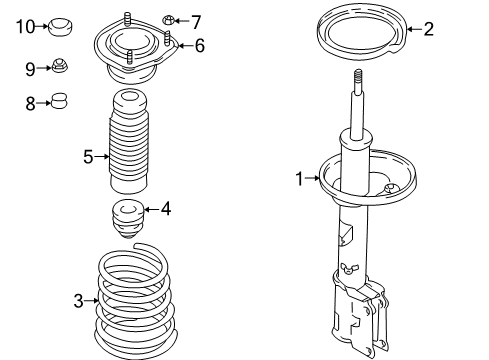 2003 Hyundai Elantra Struts & Components - Rear Spring-Rear Diagram for 55330-2D020