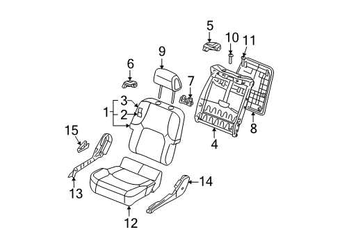 2007 Nissan Pathfinder Front Seat Components Lever-Front Seat Back Diagram for 87647-EA000