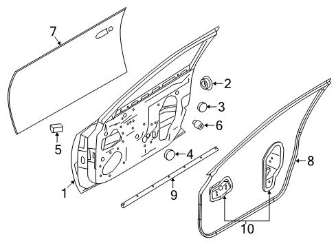 2016 Nissan Maxima Front Door W/STRP Fr Dr RH Diagram for 80830-4RA0D