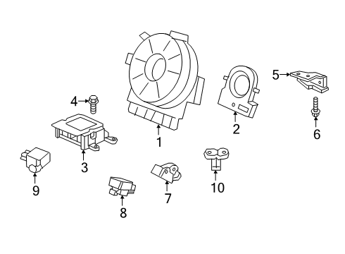 2019 Honda Passport Air Bag Components Unit Assembly, Srs Diagram for 77960-TGS-A01