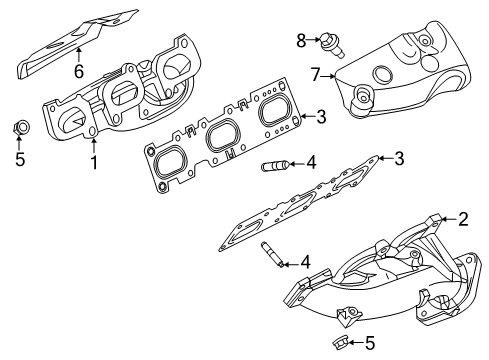 2016 Ford Mustang Exhaust Manifold Manifold Gasket Diagram for GR3Z-9448-D