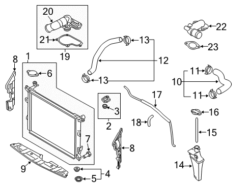 2016 Hyundai Equus Radiator & Components Bracket Assembly-Radiator Diagram for 253333N000