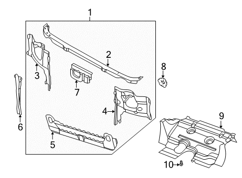 Diagram for 2004 Nissan Pathfinder Radiator Support 
