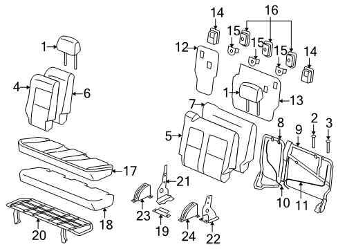 2007 Saturn Vue Rear Seat Components Cable-Rear Seat Back Cushion Latch Diagram for 22663145