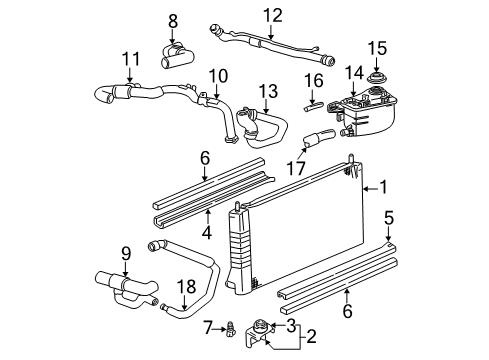 2005 Mercury Sable Radiator & Components Upper Hose Diagram for 1F1Z-8A521-BB