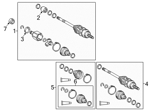 2020 Lexus RX350 Drive Axles - Front Shaft Assembly, Front Drive Diagram for 43420-0E120