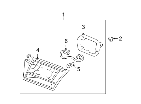 2006 Hyundai Azera Bulbs Lens & Housing-Rear Combination Inside Lamp, RH Diagram for 92414-3L001