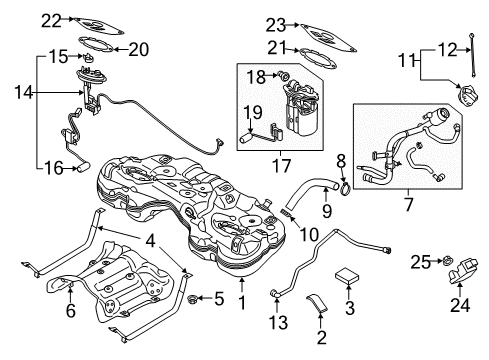 2020 Kia Stinger Fuel Supply Hose-Tank To CANISTE Diagram for 31127J5500