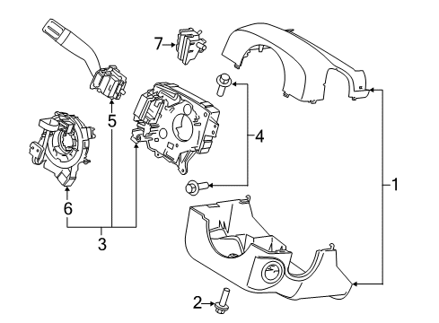 2021 Ford Expedition Switches Column Housing Diagram for JL1Z-3F791-AA