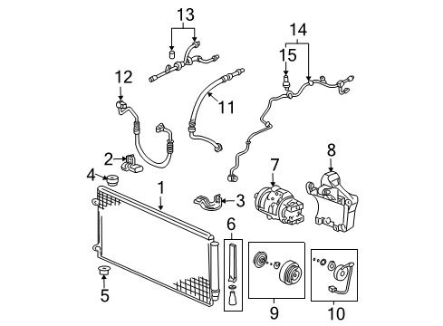 2005 Honda Odyssey A/C Condenser, Compressor & Lines Shroud Diagram for 38615-RGL-A01