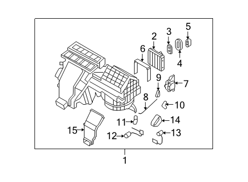 2008 Hyundai Azera Switches & Sensors Heater & Evaporator Assembly Diagram for 97100-3L200