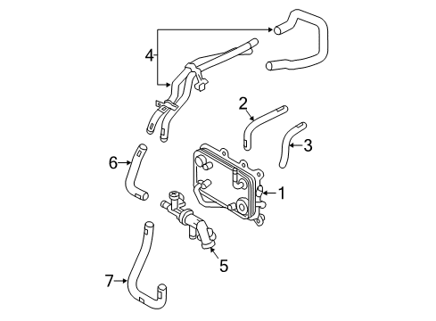 2014 Kia Sorento Trans Oil Cooler Hose-Oil Cooling Feed Diagram for 254212W500