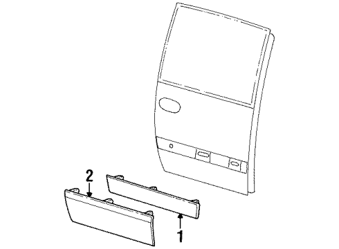 1998 Chrysler Town & Country Exterior Trim - Side Loading Door Molding-Sliding Door Diagram for HU91TZZ