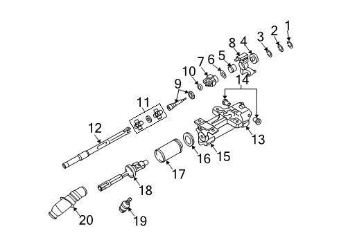 2007 Cadillac STS Shaft & Internal Components Steering Column-Lower Shaft Diagram for 89060603